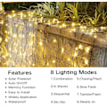 Miniatyrbillede 2 af 5: [2 Pakke] Solcellelyskæde Udendørs, 22M 200 LED (Varm Hvid)