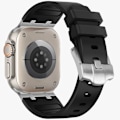 Miniatyrbild 2 av 5: Kompatibel med Apple Watch Ultra Armband 38mm 40mm 41mm, Flytande Silikonband med Rostfritt Stål Adapterband Utformade för Apple Watch