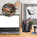 Miniatyrbild 5 av 5: Pennställ med 3 fack, runt pennställ i mesh, klassrumsorganisation, 2-pack
