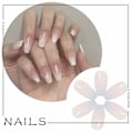 Miniatyrbillede 2 af 5: Nude Gradient Hvide Falske Negle Blanke Mid-length Falske Negle