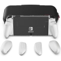 Miniatyrbillede 1 af 5: GripCase OLED Bundle til Nintendo Switch OLED Model: Et Dokkbar Transparent Beskyttelsesetui med Udskiftelige Greb [til at passe til alle håndstørrelser]