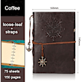 Miniatyrbillede 2 af 5: Vintage Retro PU Læderomslag Notesbog Journal Dagbog, Nautisk Spiral Tom Streng Daglig Notesblok Rejse til at Skrive i, Kraftpapir, Retro Vedhæng Coffee