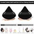 Miniatyrbilde 3 av 6: 12 Stk. Trekant Pudder Puff Kosmetisk Ansikts Sminke Puff for Løst Pudder Kropp Vaskbar Gjenbrukbar Mineral Foundation Svamp Vått Tørt Pudder Black