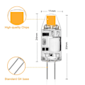 Pikkukuva 2 / 5: 10 kpl 2W G4 LED-lamppua, 3000K lämmin valkoinen, 200lm, 12V