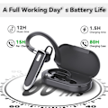 Miniatyrbillede 3 af 5: Bluetooth enkelt trådløst headset, USB-C opladning, vandtætte høretelefoner til kørsel/forretning/kontor med Android/iOS, bærbar computer