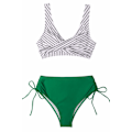 Miniatyrbild 4 av 5: Kvinnors Bikini Set Twist Front Tie Side Bikini Baddräkt Tvådelad Baddräkt Badkläder (XL)