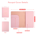 Miniatyrbilde 2 av 5: Passdeksler og bagasjelapp, 2 stk (hvit, rosa)