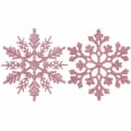 Miniatyrbilde 1 av 4: Plastik julepynt snøfnugg, 4 tommer, sett med 36, rosa