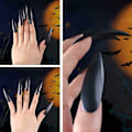 Miniatyrbillede 4 af 4: Halloween Heks Falske Negle Tips - 10stk Fuld Dækning Stiletto Negle til Zombie Cosplay