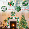 Miniatyrbillede 2 af 6: Julekranse, Juleguirlande med Lys, 2,7 m Krans Ornamenter Lys, Julepynt, Julekranse til Hoveddør Blue