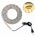 Miniatyrbild 1 av 5: LED-strip USB-driven, Vattentät 16.4ft SMD 3528 5V Kallvit, Skärmbelysning för PC, TV-bakgrundsbelysning, Ribbon Light