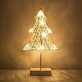Miniatyrbillede 1 af 6: Bordlampe, Batteridrevet Træformet Natlampe Skrivebordslampe LED Juledekoration Lampe Vindende Jernramme Plastikbase Varmt Hvidt Lys