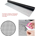 Miniatyrbilde 3 av 5: FIBERGLASS VINDU SCREEN NETTING MESH GARDIN, DIY SELVKLIPPANDE VINDU NETT SCREEN, TILPASSET FLERE VINDUER (SVART, 100x100cm)