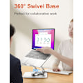 Miniatyrbillede 2 af 5: Justerbart laptopstativ til skrivebord, ergonomisk laptopholder med 360° roterende base - Sølv