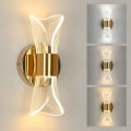 Miniatyrbillede 3 af 5: LED væglampe indendørs moderne, 10W væglampe dæmpbar med 3 lysfarver, væglampe lavet af akryl i guld til soveværelse