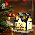 Miniatyrbillede 3 af 5: Juledekorationer, Mini Resin Hus Statue med Lys