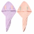 Miniatyrbillede 1 af 5: 2 stk. Håndklæde til Hår, Mikrofiber Håndklæder til Hår, Pink & Lilla