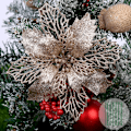 Miniatyrbillede 2 af 6: 10 stk Juleblomster Store Juleblomster med Glitter til Juletræet Hængende Fest Julepynt