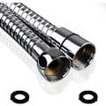 Miniatyrbillede 1 af 6: 1,5 m (59”) Bruseslange | Rustfrit Stål Udskiftning Universal Pasform Bruseslange Anti-Kink Slange med 4 Skiver