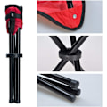 Miniatyrbillede 4 af 5: Udendørs Tripod Skammel Bærbar Foldbar Lille Tripod Canvas Stol til Vandreture, Camping, Fiskeri, Picnic (Rød)