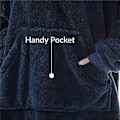 Miniatyrbillede 3 af 5: Vinter Hættetrøje Tæppe, Kvinders Oversized Fleece Tæppe, Med Ærmer Stor Lomme, Varmt Tykt Hættetrøje Kappe Par, Brun brown