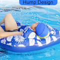 Miniatyrbillede 4 af 5: Oppustelig pool float, oppustelig svømmende flydende seng pool liggestol, vand hængekøje strandlegetøj med nakkestøtte til sommersjov, flydende rør