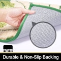 Miniatyrbild 4 av 5: Blad badrumsmattor, halkfria mjuka mikrofiber badmattor, extra mjuka vattenabsorberande maskintvättbara duschmattor (grön, 16\" x 24\")