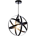 Miniatyrbillede 1 af 5: Sorte Industrielle Loftlamper, Runde Hængende Loftlamper, Retro Lysekroner Loftlampe E27 Pære
