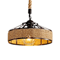 Miniatyrbillede 1 af 5: Hamp Rebløsse Lysekrone, Retro Sort Metal 220V (30CM)