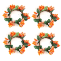 Miniatyrbilde 1 av 5: Blomsterkrans Serviettringholdere, Høst Serviettringer (4 stk)