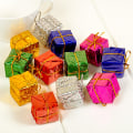 Miniatyrbilde 4 av 4: 48 stk. skinnende miniboks-pynt