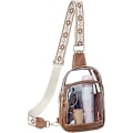 Pikkukuva 1 / 5: Läpinäkyvä Sling Bag -laukku, Läpinäkyvä Vyölaukku Stadionhyväksytty Crossbody-laukku Naisten Kestävä Läpinäkyvä Rintalaukku Säädettävällä Hihnalla