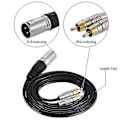 Miniatyrbilde 5 av 5: 3m 1 XLR til 2 RCA hannplugg stereo lydkabelkontakt Y-splitter ledning
