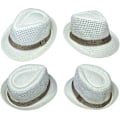 Miniatyrbillede 2 af 5: Panama Fedora Halmhat Outdoor Sports Gangster Trilby Jazz Manhattan Cosplay Rejse Ferie Kasket