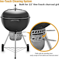 Miniatyrbild 5 av 5: Weber 22-tums One-Touch askrengöringssystem, passar Master-Touch/Performer/Original Series Grillar (FMY) Silver