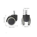 Miniatyrbilde 3 av 5: 5 stk 11 mm Universal Størrelse Kontorstol Twin Caster Hjul, Erstatning, for Kontorstoler, Gaming、 Swivel Stol, RoHS og BIFMA kvalitets sertifisert.