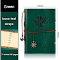 Miniatyrbillede 2 af 6: Vintage Retro PU Læderomslag Notesbog Journal Dagbog, Nautisk Spiral Tom Streng Daglig Notesblok Rejse til at Skrive i, Kraftpapir, Retro Vedhæng Dark green