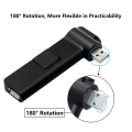 Miniatyrbillede 3 af 5: 180 ° Rotation USB Extender Hub, 4 Port USB Hub Strømadapter til PC, Bærbar, Tastatur, Mus, Harddiske og Andre USB 2.0 Adapter(Sort)