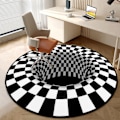 Pikkukuva 1 / 5: 3D pohjaton reikä optinen illuusio matot, mielenkiintoiset pyöreät matot pyörre ansa matto, liukumaton matto keittiön lattialle käytävä (80 cm halkaisija)