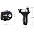 Miniatyrbillede 5 af 5: T61 Bluetooth Håndfri Bil Kit MP3 Afspiller QC3.0 USB Oplader FM Transmitter