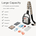 Pikkukuva 3 / 5: Läpinäkyvä Sling Bag -laukku, Läpinäkyvä Vyölaukku Stadionhyväksytty Crossbody-laukku Naisten Kestävä Läpinäkyvä Rintalaukku Säädettävällä Hihnalla