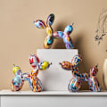 Miniatyrbillede 5 af 5: Resin Kreativ Dyrefigur Ballon Hund Statue Moderne Dekoration til Hjem Soveværelse Stue, A