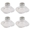 4 st E27 Glödlampssockel LED E27 Lamphållare E27 Sockel Hållare Väggmonterad med Hållare för Hallar, Trappor, Sovrum, Kök (AC 220-250V, Vit)