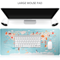 Miniatyrbillede 5 af 5: Gaming Mousepad Stor Mousepad Bordsmåtte Stor Størrelse Stilfuld Patent Skrivebordsmåtte Gummibund med Glatte Overflader Skridsikker