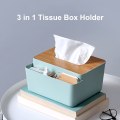 Miniatyrbillede 5 af 5: 3 i 1 Tissue Box Holder Rektangulær, Tissue Holder med Opbevaring til Hjem, Kontor, Bil (Grøn)