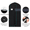 Miniatyrbillede 3 af 5: Kjolepose Tøjpose Dragtposer 60 Tommer Tøjbetræk med Gennemsigtigt Vindue Non-Woven Frakkeposer til Garderobe og Rejse Støvtæt, 4 Pak