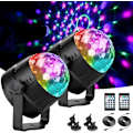 Miniatyrbilde 1 av 4: Discolys, Lydaktiverte LED Discokulelys med 4m USB-kabel og sugekopp, Fjernkontroll Partylys