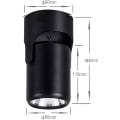 Miniatyrbillede 2 af 5: 12W Hvidt Loftslampe 1 LED Spotlights (Sort, Varm Hvid)