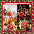 Miniatyrbilde 3 av 7: Oppblåsbar Julekule 23 Tommer Stor Utendørs Jule PVC Oppblåsbar Ball Gigant Oppblåsbar Ball Dekorasjoner Gjenbrukbar Julenissen Snømann Oppblåsbare Ball