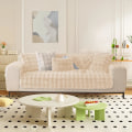 Miniatyrbilde 2 av 6: Tykke Kanin Plysj Sofadeksler 1 2 3 Seater, Morsomme Fuzzy Sofadeksler, Varmt Fløyels Sofaputetrekk (90x90cm)